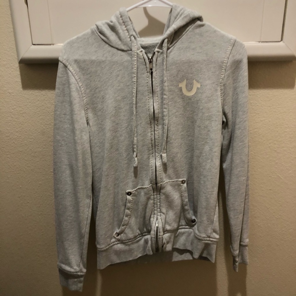 True Religion Gray Zip-Up Jacket